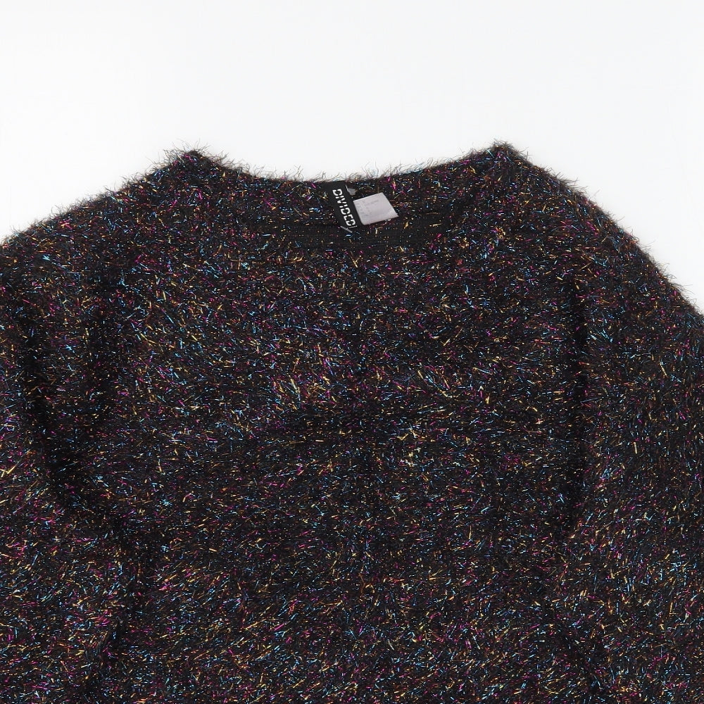 H&M Womens Black   Pullover Jumper Size L  - Sparkly