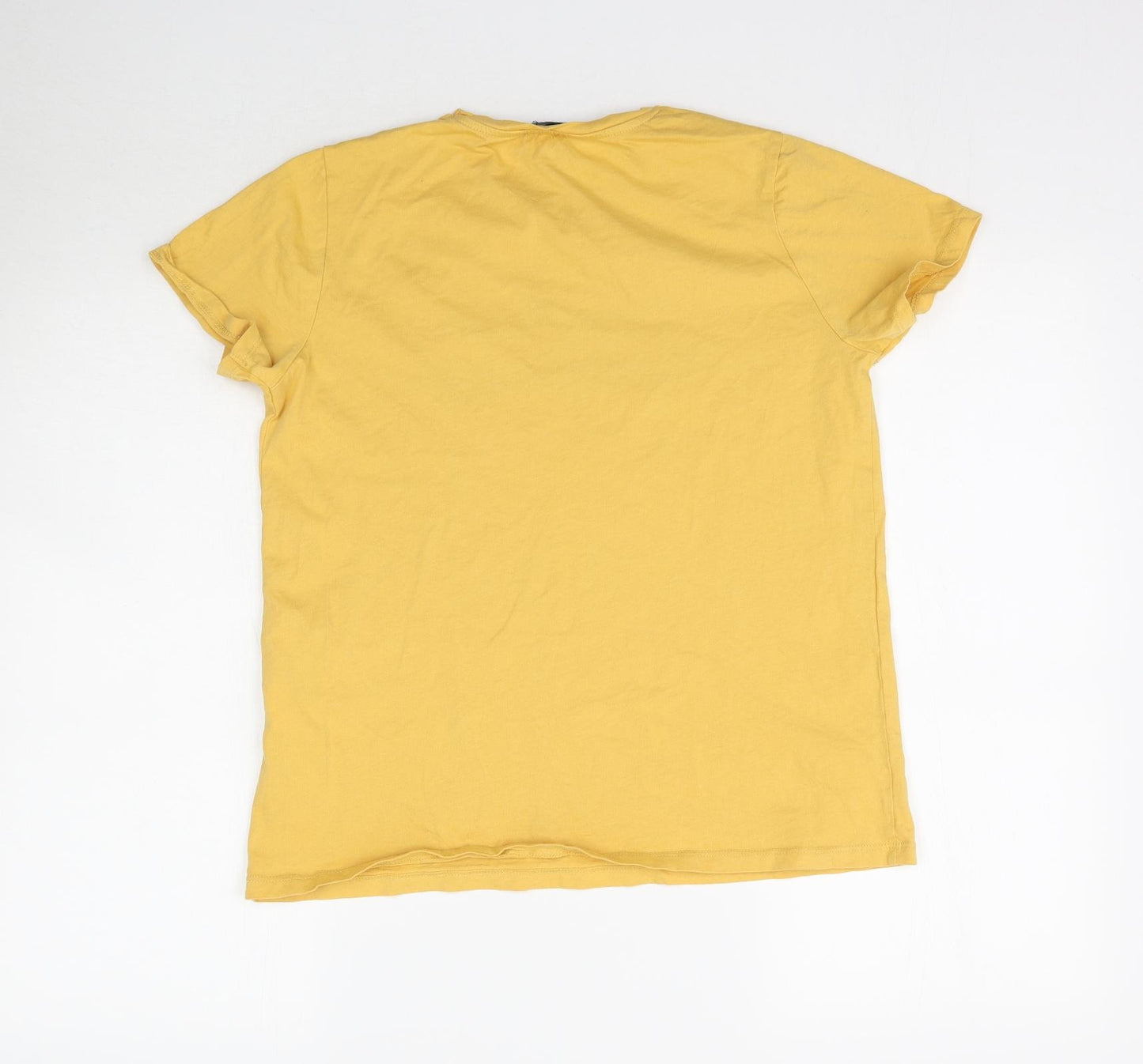 New Look Womens Yellow   Basic T-Shirt Size 12  - Bee Kind Feel Happy