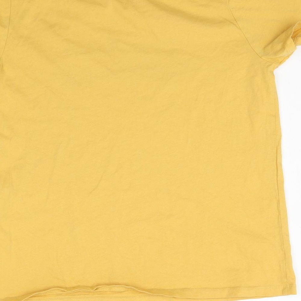 New Look Womens Yellow   Basic T-Shirt Size 12  - Bee Kind Feel Happy