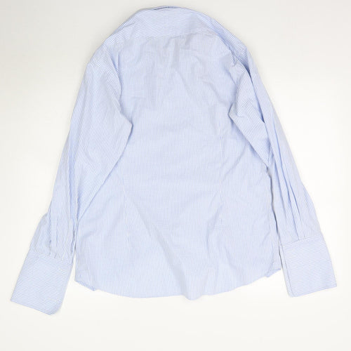 Hawes & Curtis Mens Blue Plaid   Dress Shirt Size 15.5