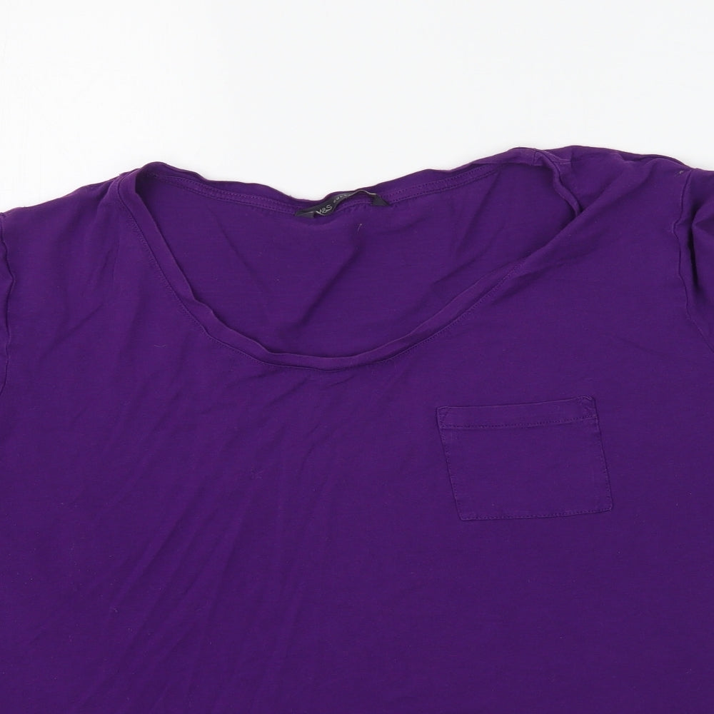 Marks and Spencer Womens Purple   Basic T-Shirt Size 24