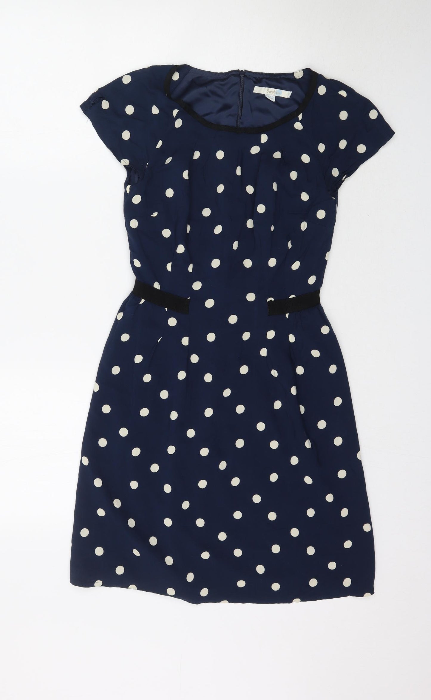 Boden Womens Blue Polka Dot  Mini  Size 8
