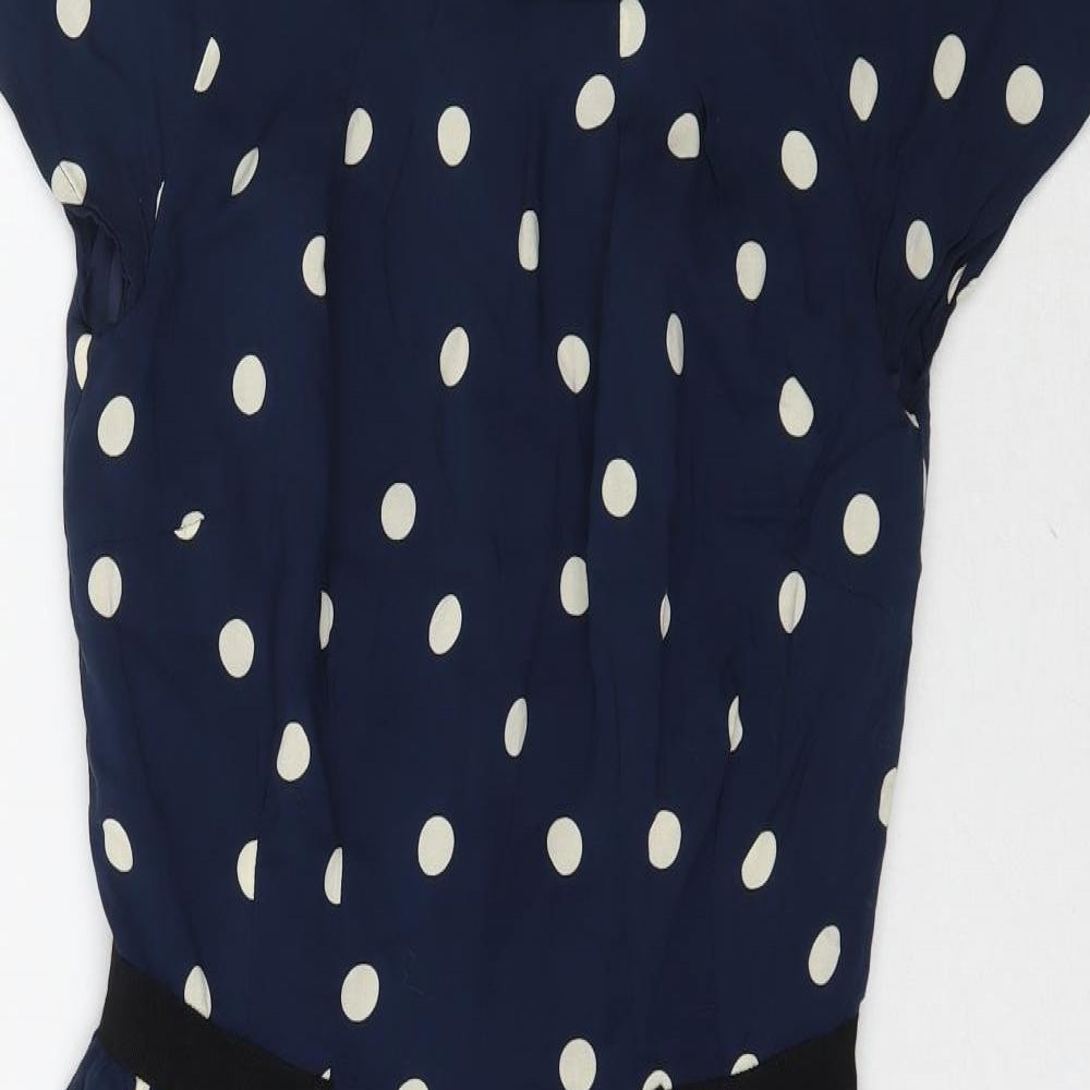Boden Womens Blue Polka Dot  Mini  Size 8