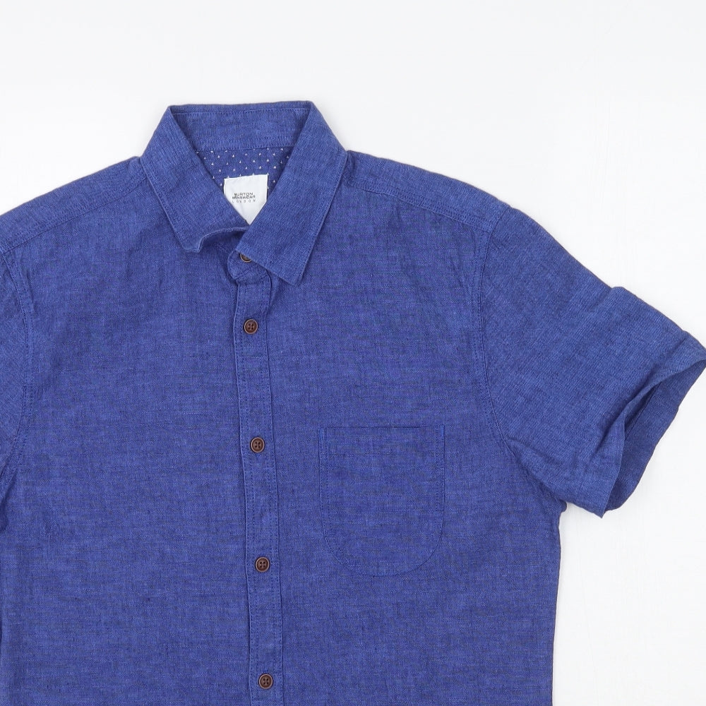 Burton Mens Blue    Button-Up Size S
