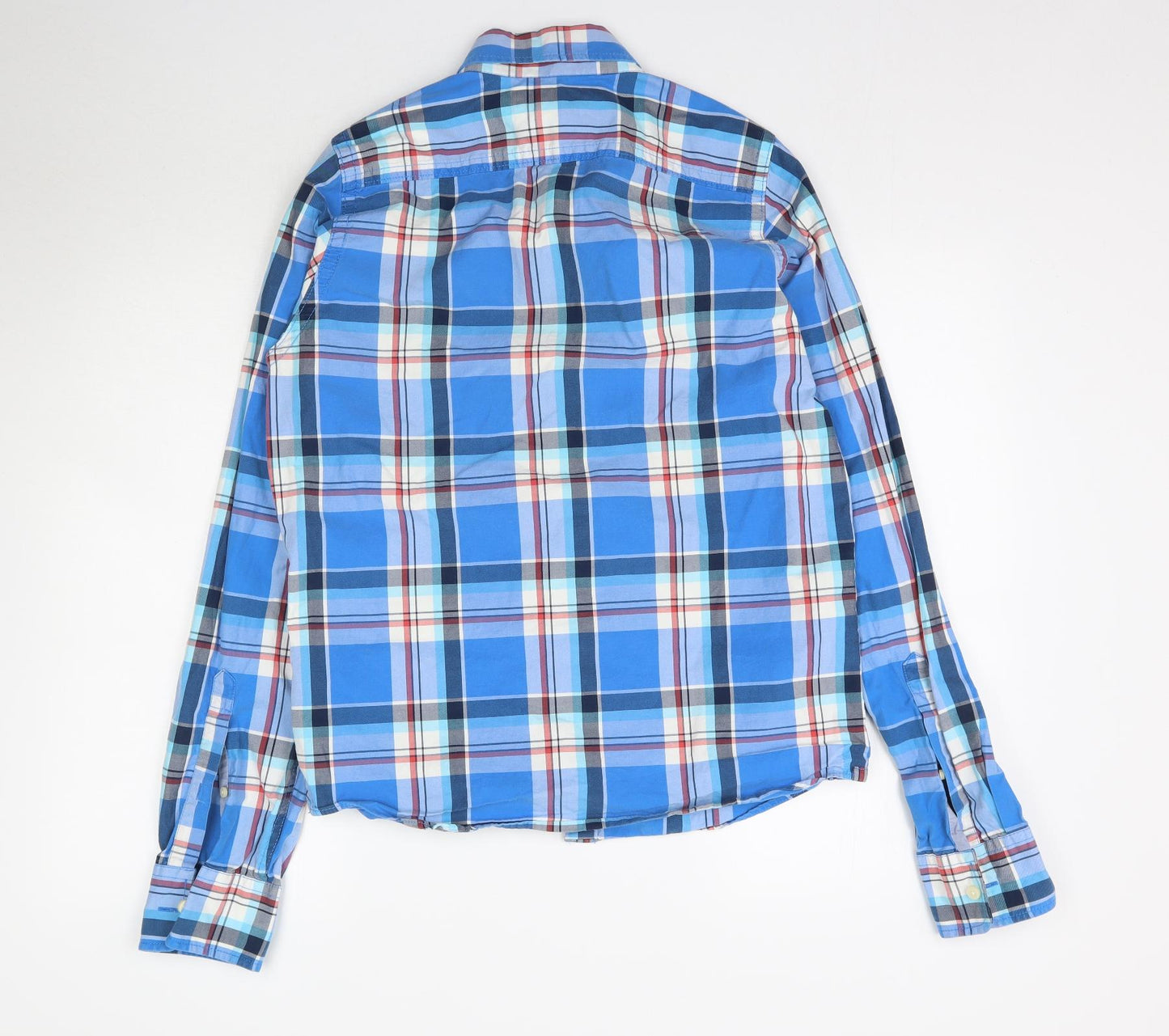 Abercrombie & Fitch Mens Blue Plaid   Button-Up Size L