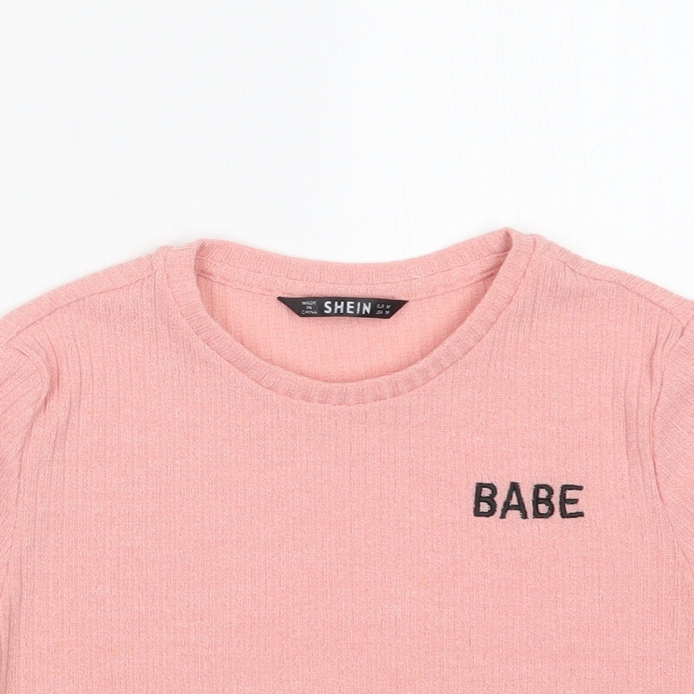 SheIn Womens Pink   Cropped T-Shirt Size M