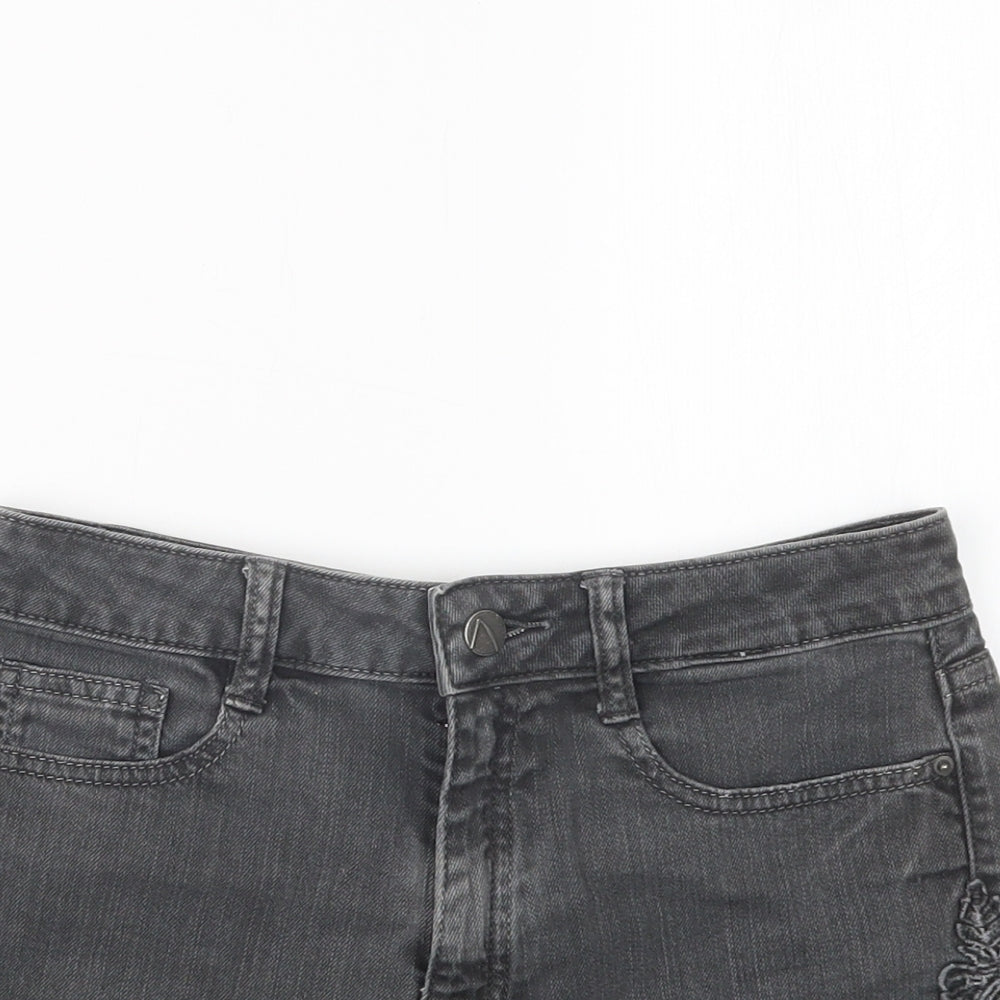 Pimkie Womens Grey  Denim Hot Pants Shorts Size 26 in