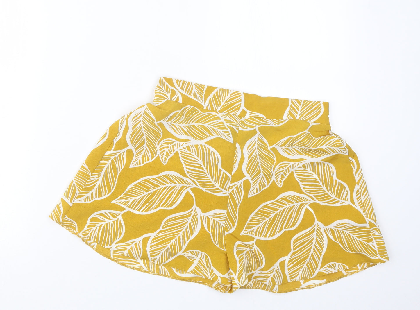 New Look Womens Yellow Geometric  Bermuda Shorts Size 8 - Co-ord