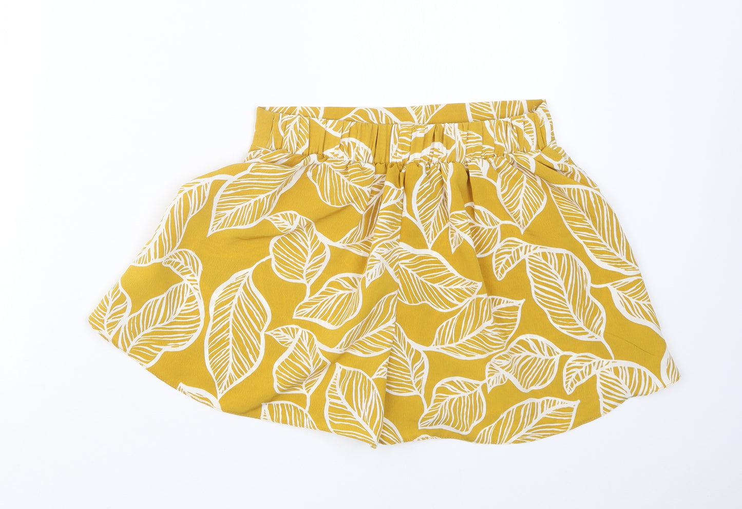 New Look Womens Yellow Geometric  Bermuda Shorts Size 8 - Co-ord