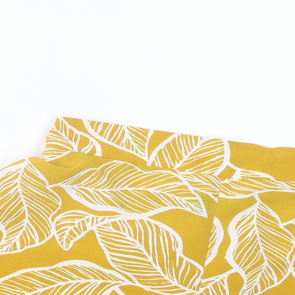 New Look Womens Yellow Geometric  Bermuda Shorts Size 8 - Co-ord