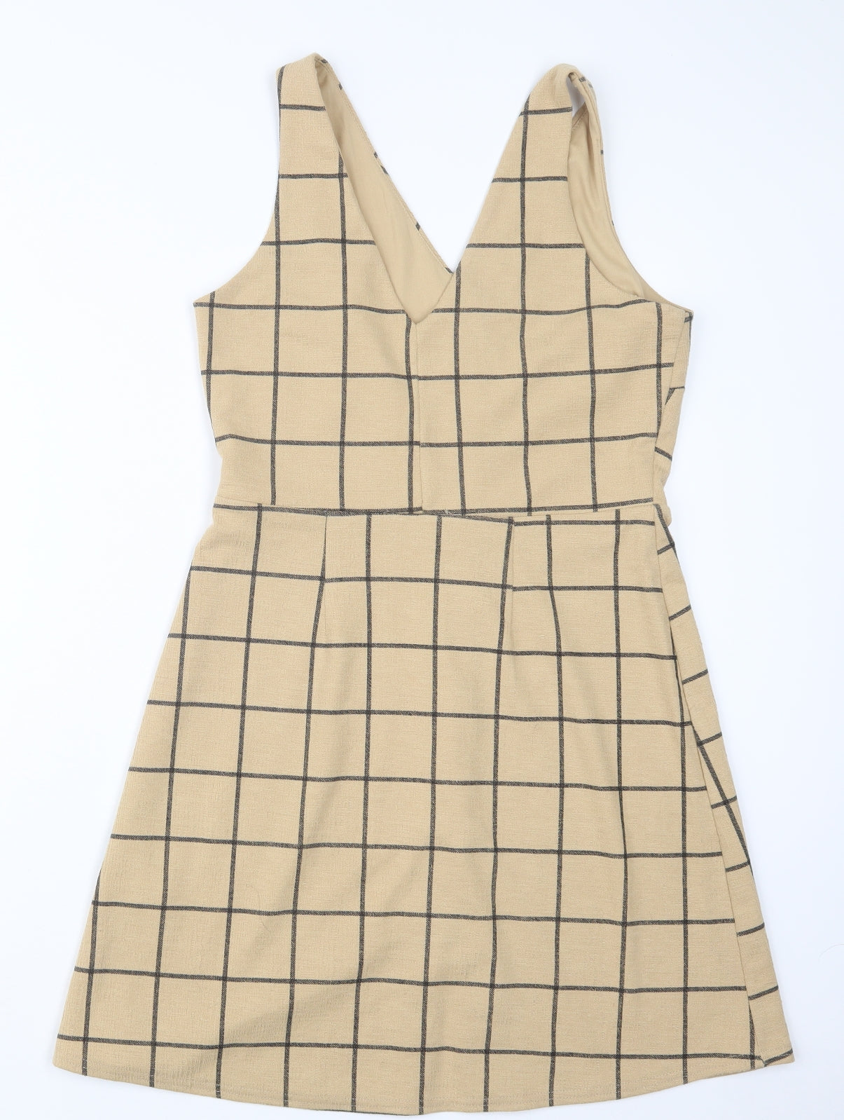 New Look Womens Beige Check  Shirt Dress  Size 8