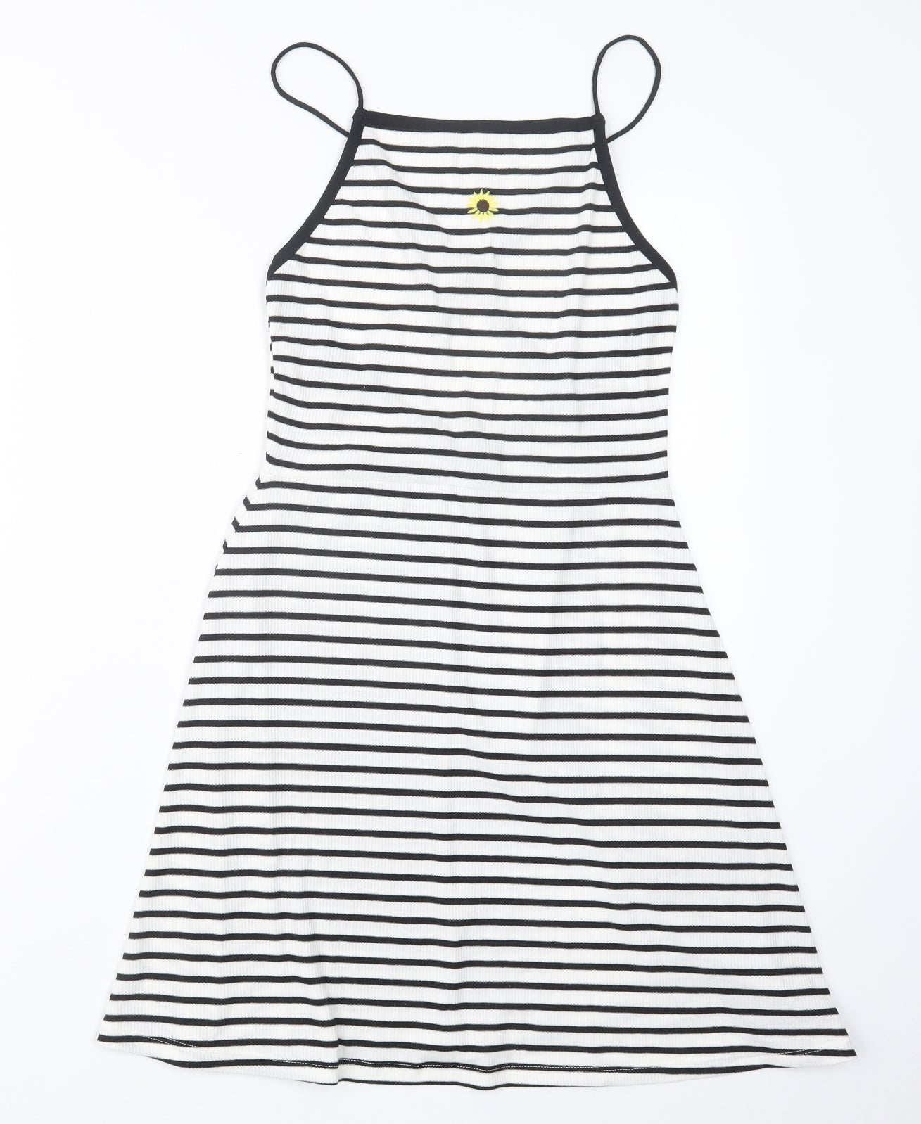 Topshop Womens Black Striped  Mini  Size 10