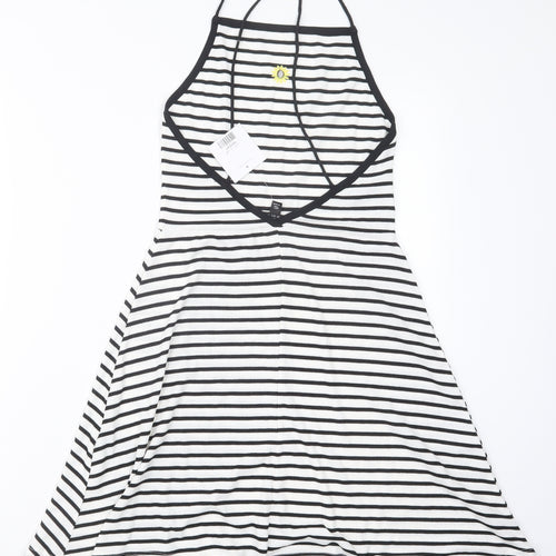 Topshop Womens Black Striped  Mini  Size 10