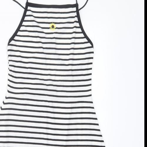 Topshop Womens Black Striped  Mini  Size 10