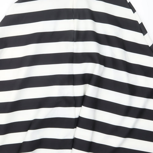 New Look Womens Black Striped  A-Line Skirt Size 10