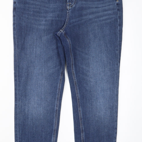Marks and Spencer Womens Blue  Denim Straight Jeans Size 14 L25.5 in