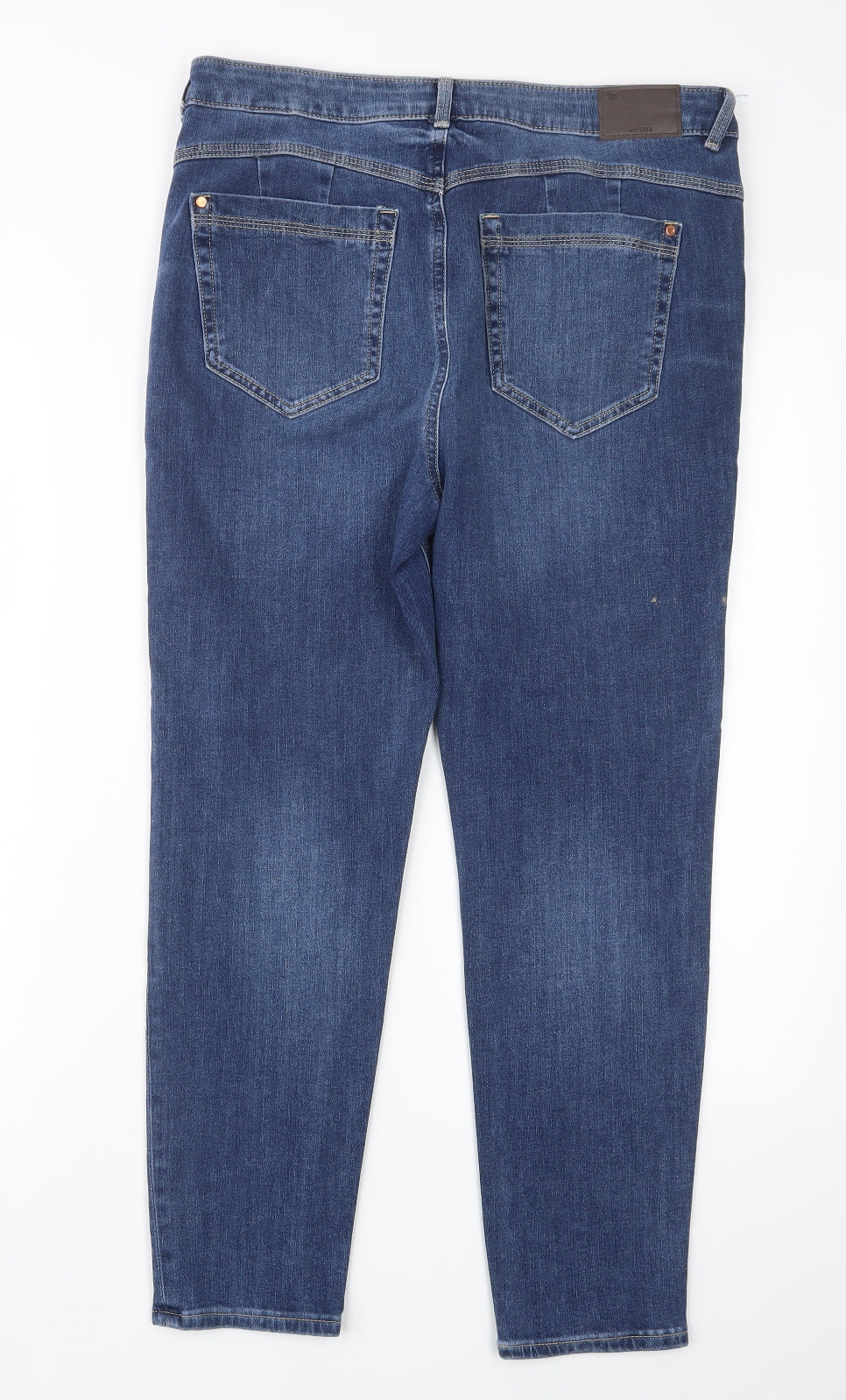 Marks and Spencer Womens Blue  Denim Straight Jeans Size 14 L25.5 in