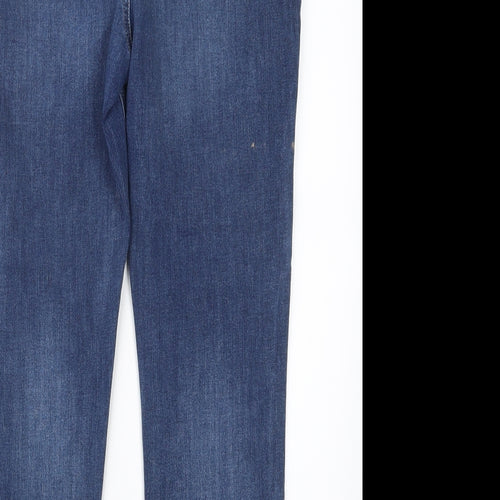 Marks and Spencer Womens Blue  Denim Straight Jeans Size 14 L25.5 in