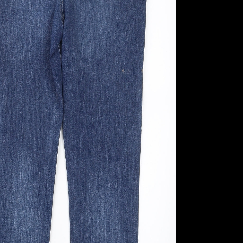 Marks and Spencer Womens Blue  Denim Straight Jeans Size 14 L25.5 in