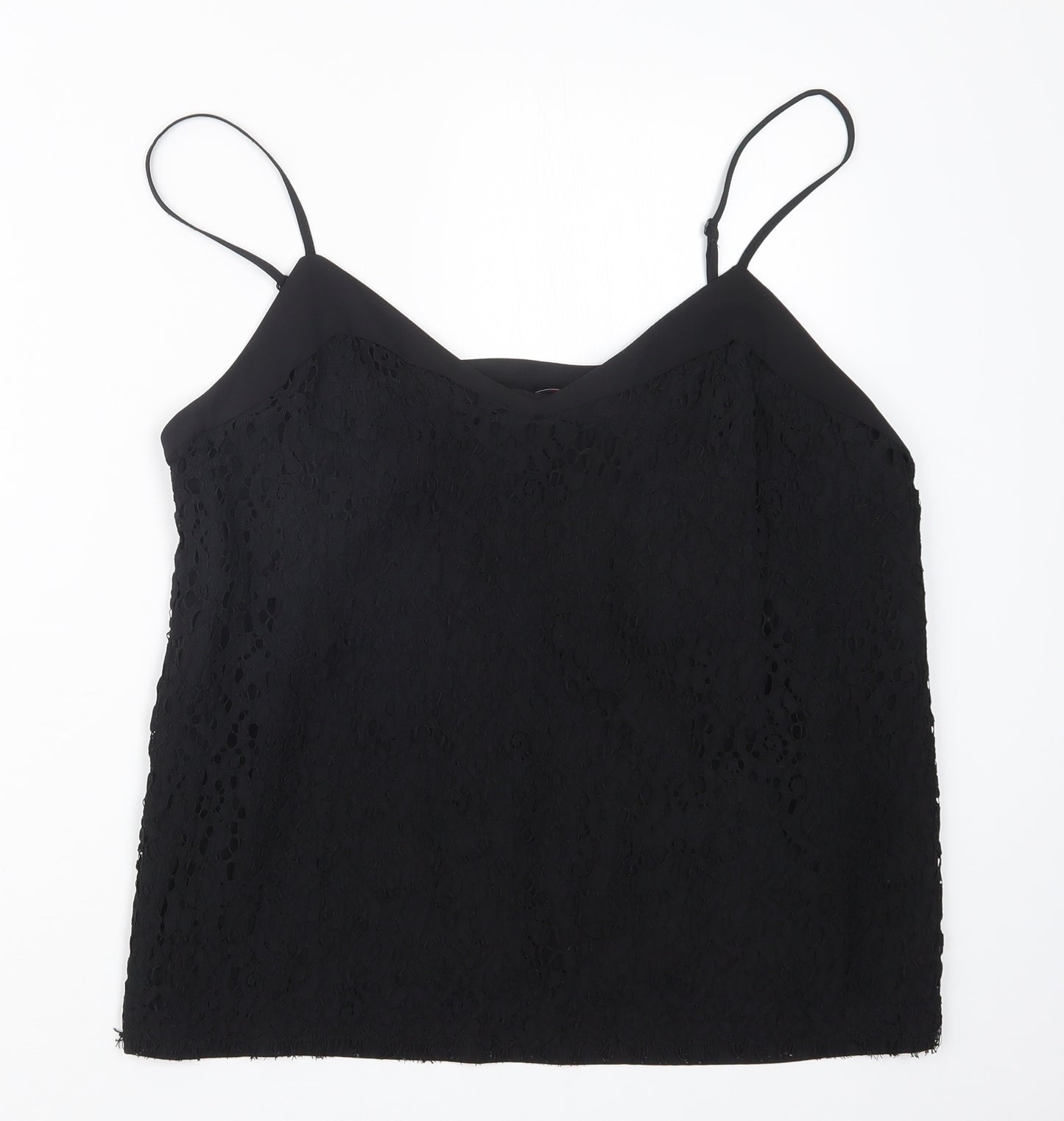TU Womens Black  Lace Camisole Blouse Size 16