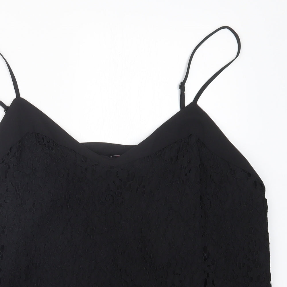TU Womens Black  Lace Camisole Blouse Size 16