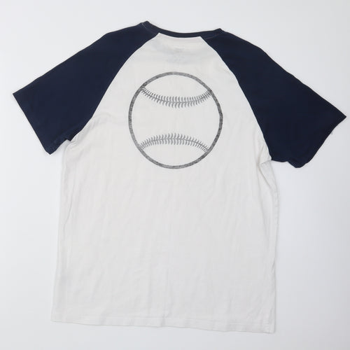 Cedar Wood State Mens White Geometric   Pyjama Top Size M