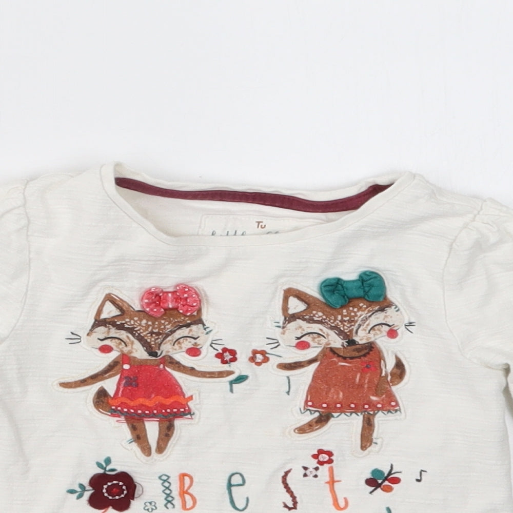 TU Girls White   Basic T-Shirt Size 2-3 Years