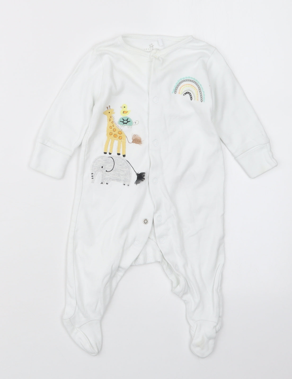 NEXT Baby White Geometric  Babydoll One Piece Size 3-6 Months