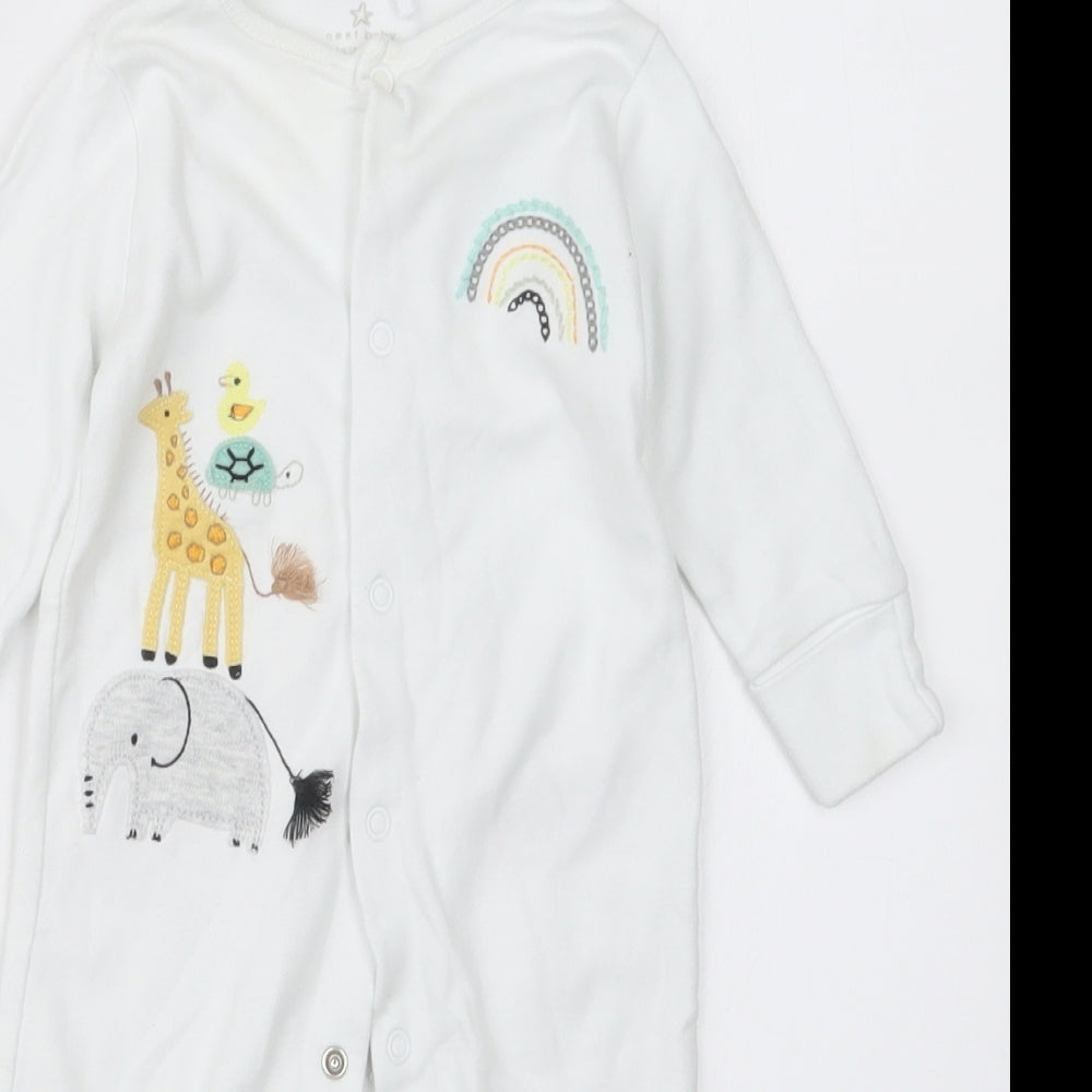 NEXT Baby White Geometric  Babydoll One Piece Size 3-6 Months