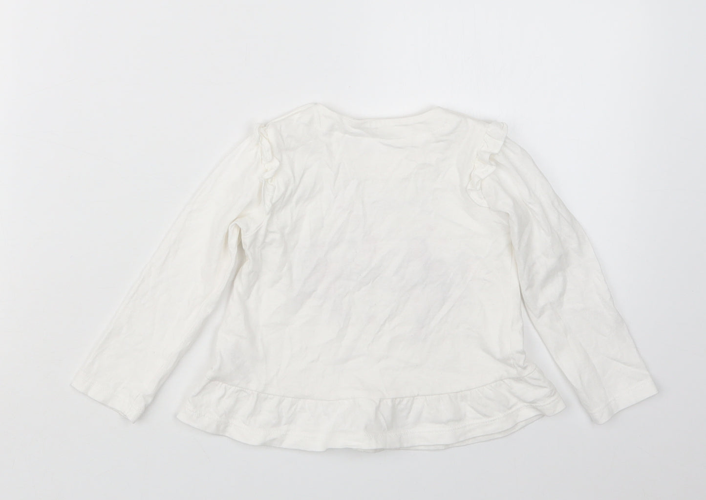 TU Girls White   Basic T-Shirt Size 9-12 Months  - Christmas