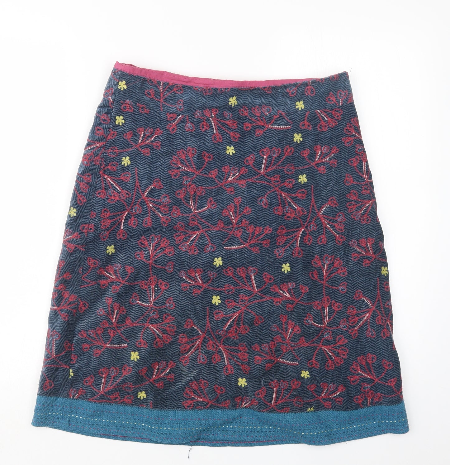 White Stuff Womens Blue Geometric  Straight & Pencil Skirt Size 10
