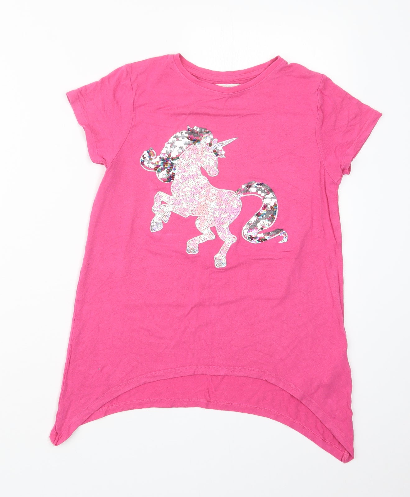 Blue Zoo Girls Pink   Basic T-Shirt Size 11-12 Years  - Unicorn
