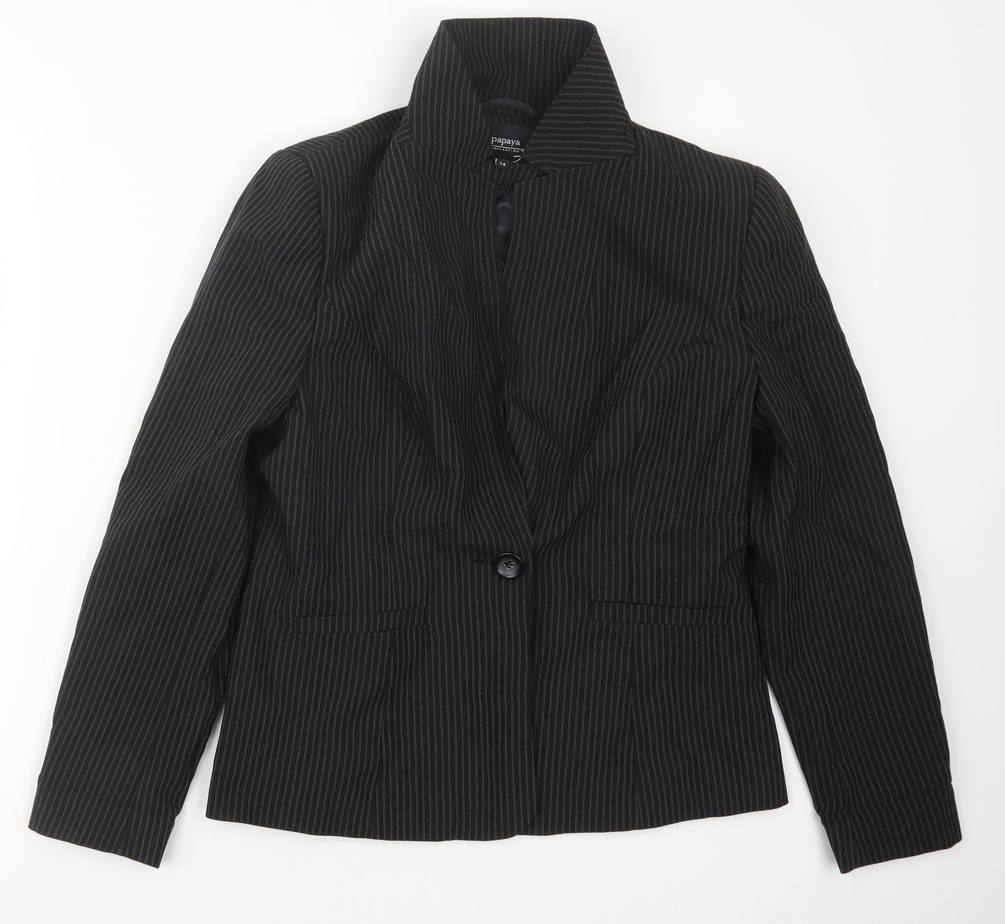 Papaya Womens Black Striped  Jacket  Size 14