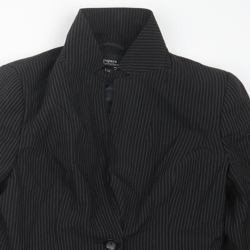 Papaya Womens Black Striped  Jacket  Size 14