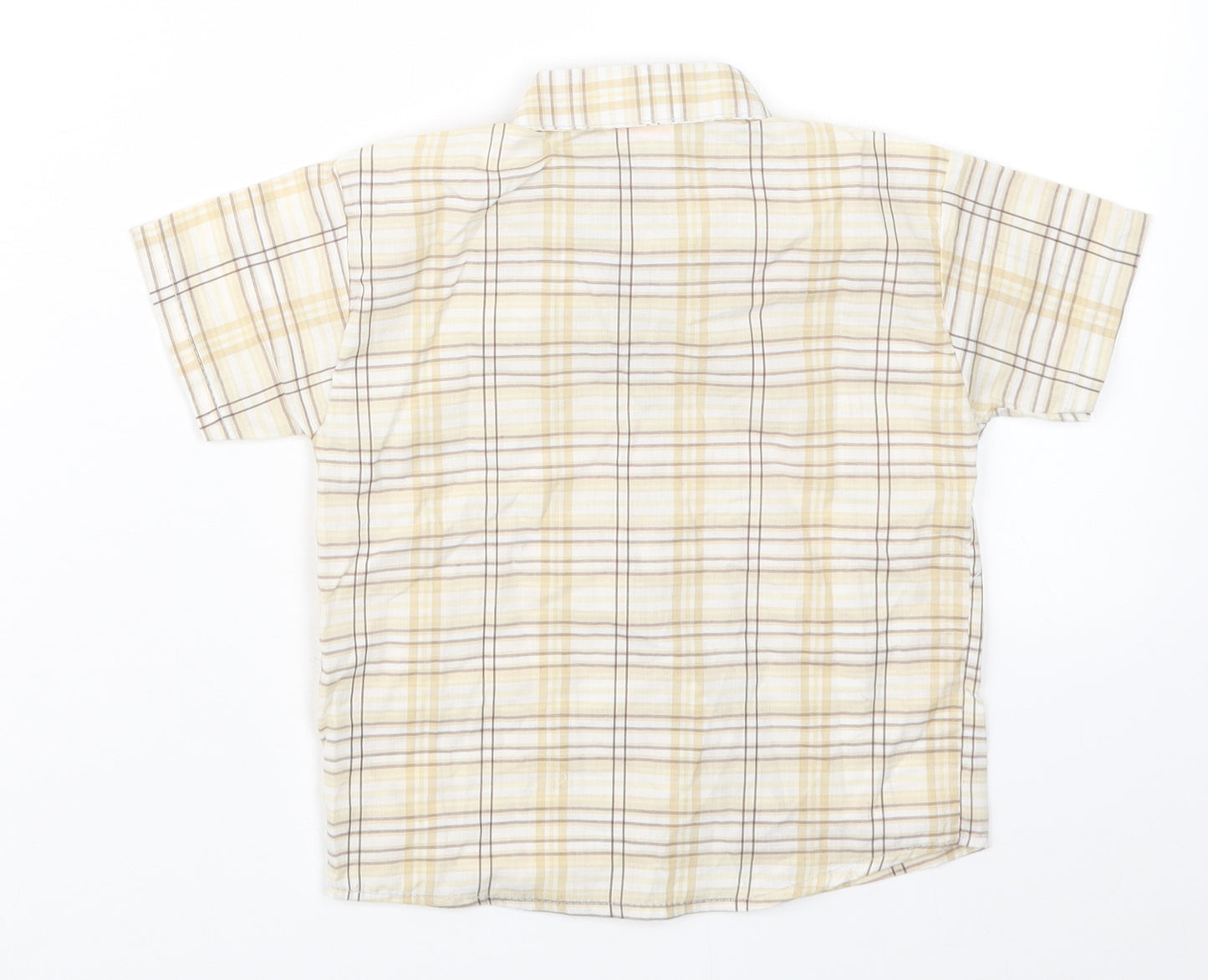 Forest Friends Boys Beige Check  Basic Button-Up Size 3-4 Years