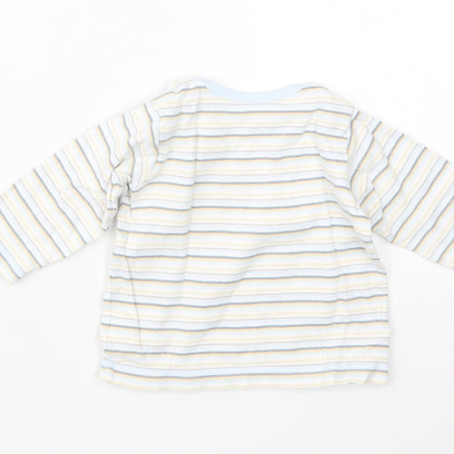 Marks and Spencer Boys Blue Striped  Basic T-Shirt Size 6-9 Months