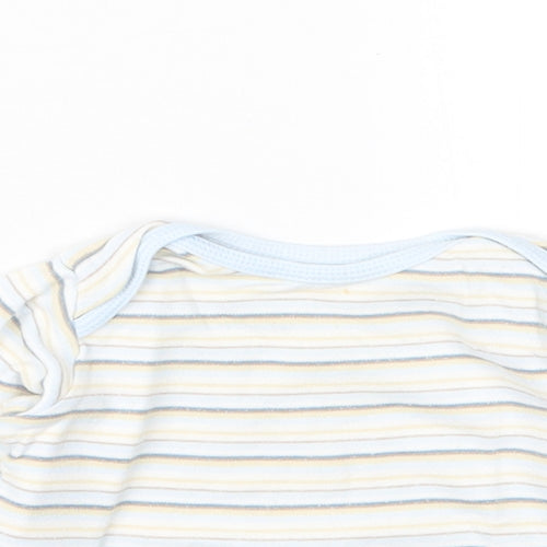 Marks and Spencer Boys Blue Striped  Basic T-Shirt Size 6-9 Months