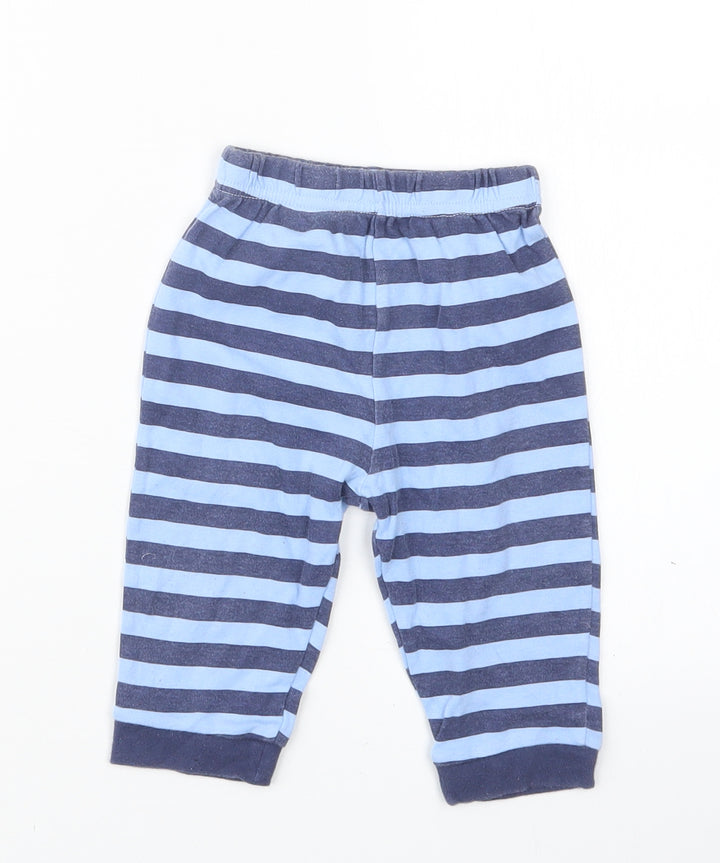 George Boys Blue Striped Capri Pyjama Pants Size 6-9 Months
