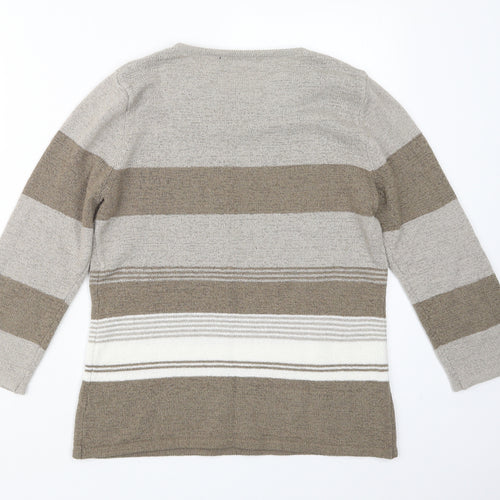 BM Womens Beige  Knit Pullover Jumper Size S