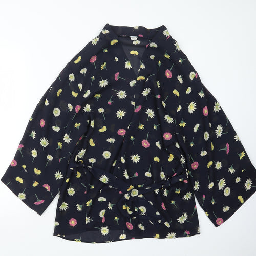 Knickerbox Womens Blue Floral  Kimono Jacket One Size