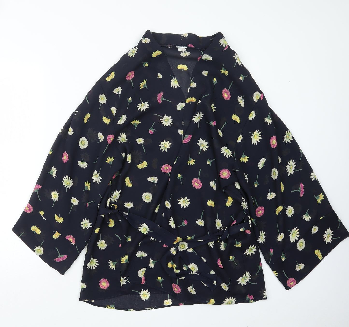 Knickerbox Womens Blue Floral  Kimono Jacket One Size