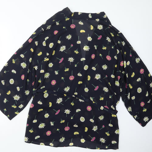 Knickerbox Womens Blue Floral  Kimono Jacket One Size