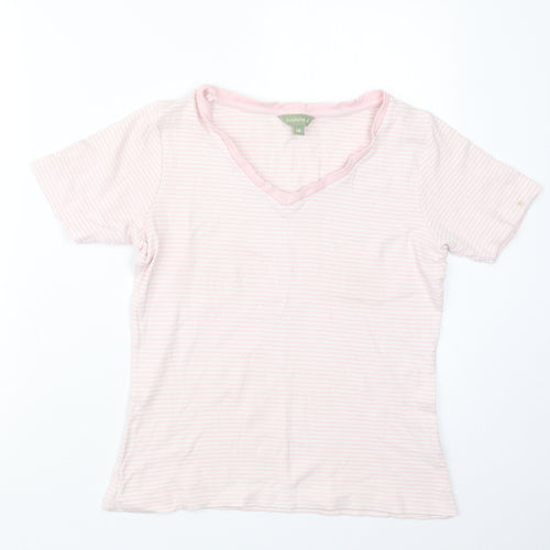Hawkshead Womens Pink Striped  Basic T-Shirt Size 14