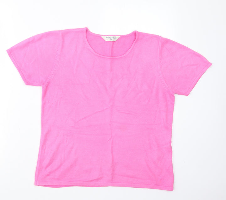 Dorothy Perkins Womens Pink  Knit Pullover Jumper Size 14