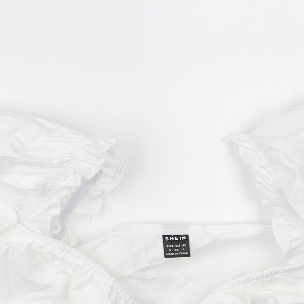 SheIn Womens White   Cropped T-Shirt Size S