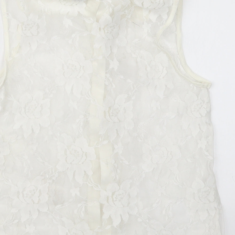 George Girls White  Lace Basic Button-Up Size 11-12 Years