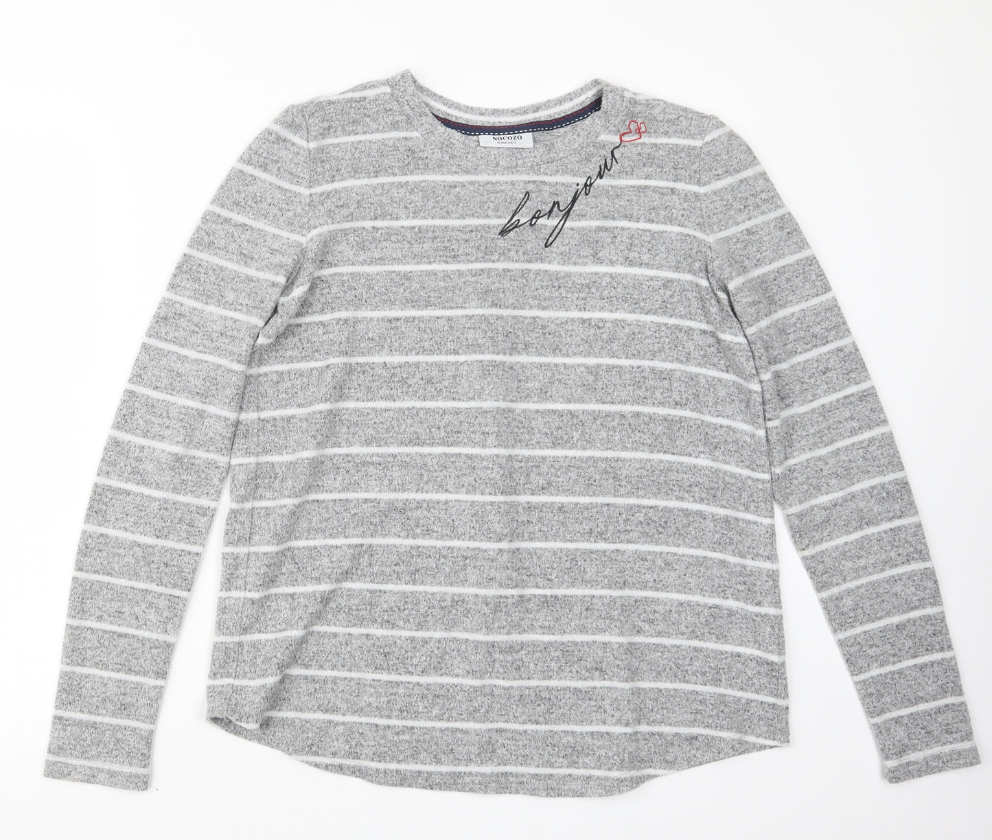 nocozo Womens Grey Striped  Pullover Jumper Size 12