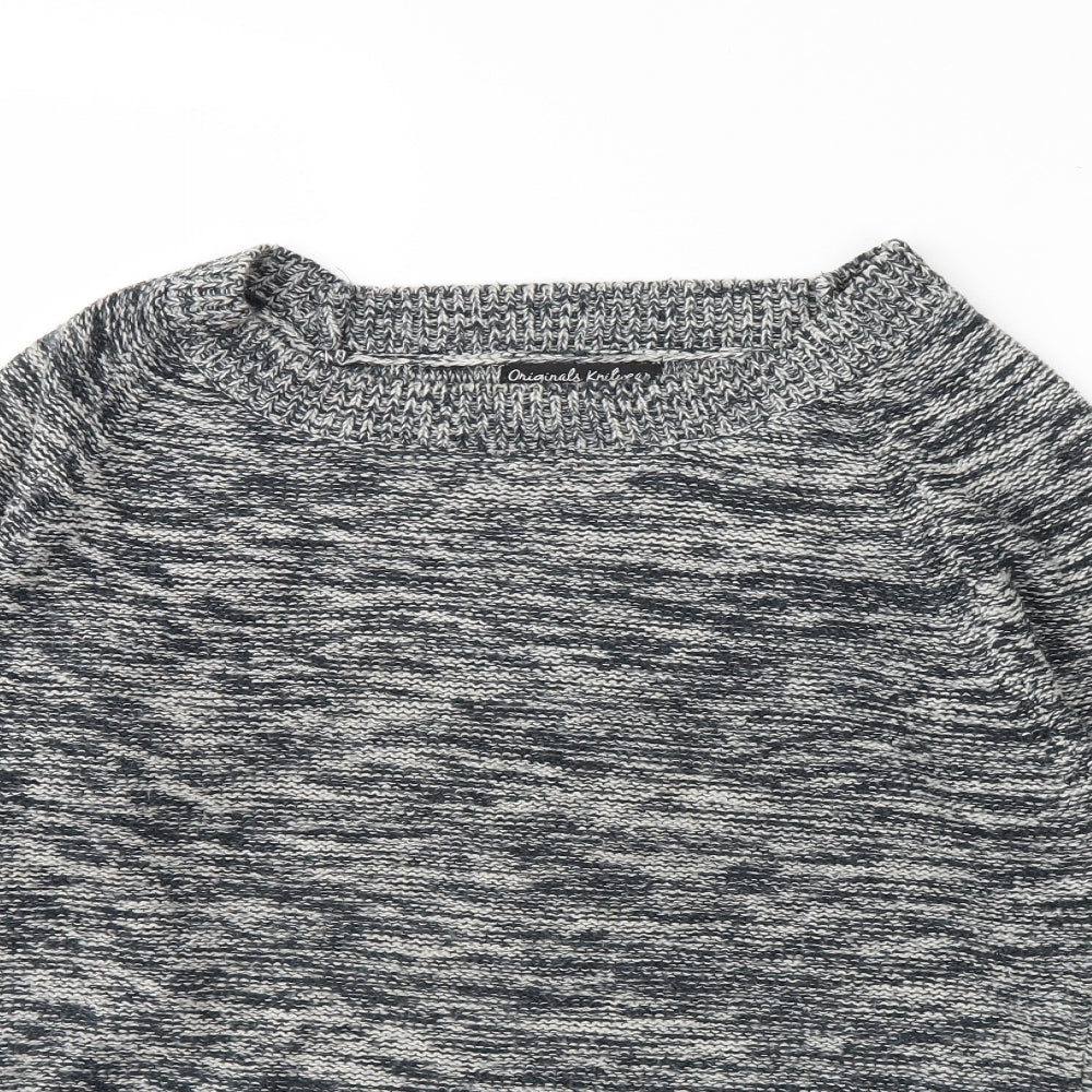 Originals Knitwear Womens Grey Herringbone  Pullover Jumper Size M