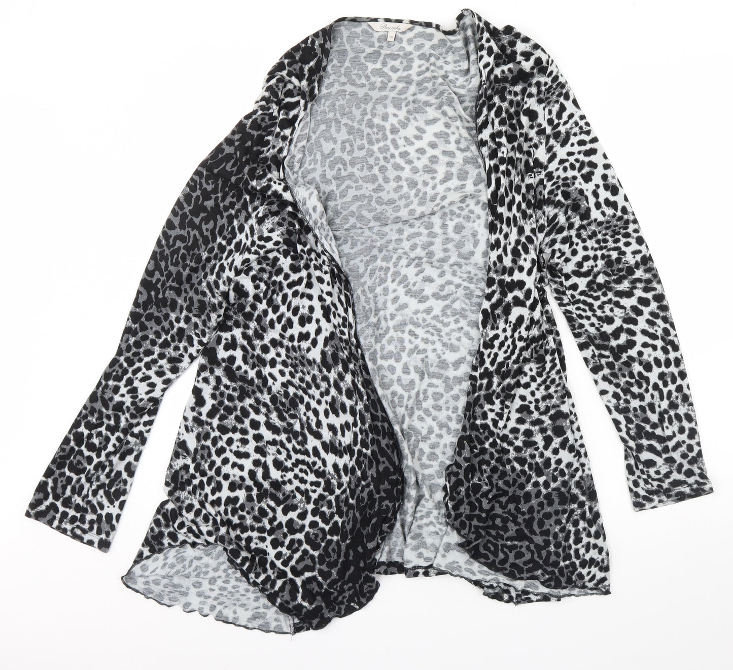 Peacocks Womens Grey Animal Print  Cardigan Jumper Size 20