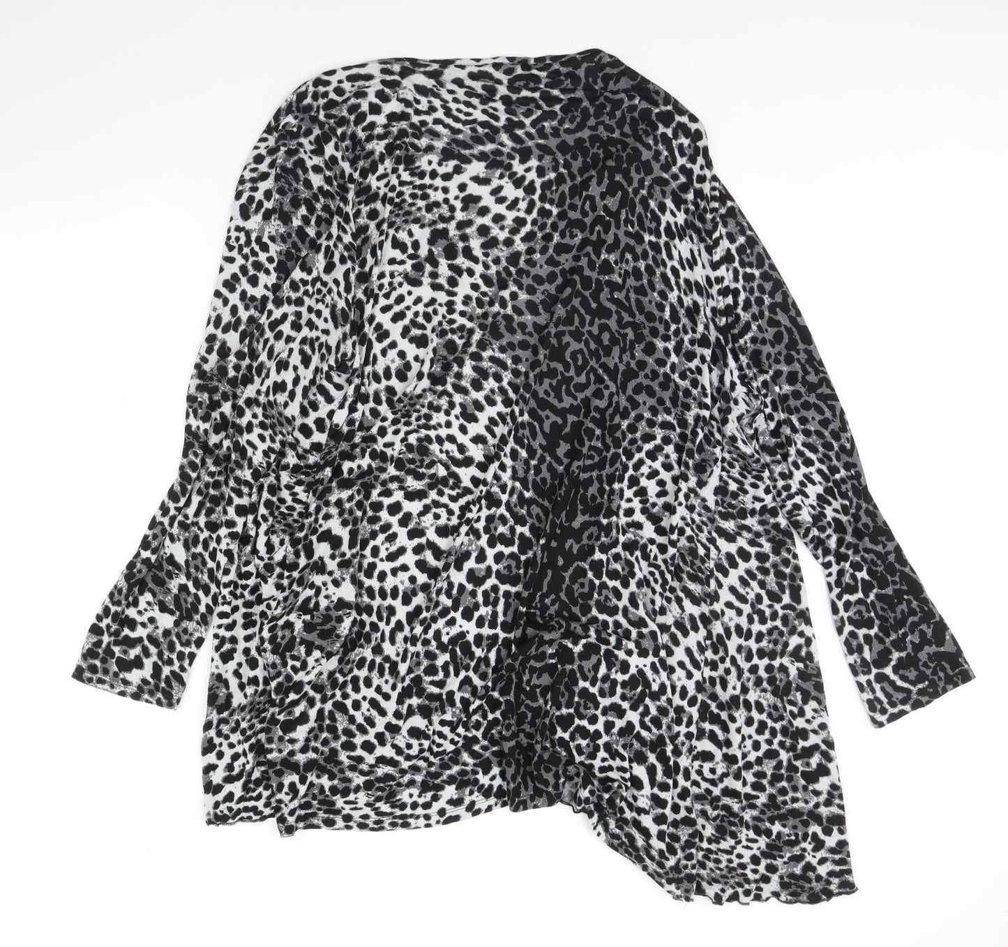 Peacocks Womens Grey Animal Print  Cardigan Jumper Size 20